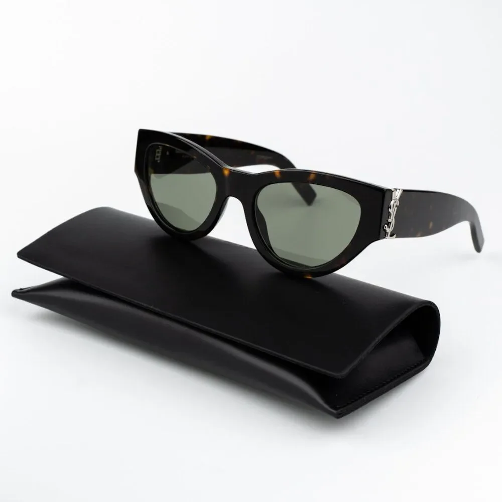 Saint Laurent Men Sunglasses Havana Green Cat Eye SLM94 008 BRAND NEW